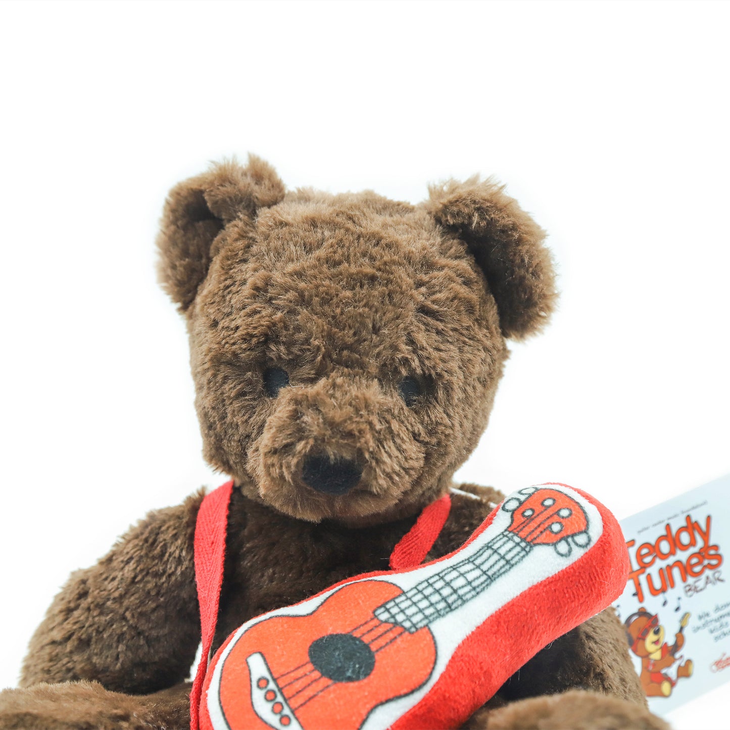 Chocolate Teddy Bear With Plush Guitar