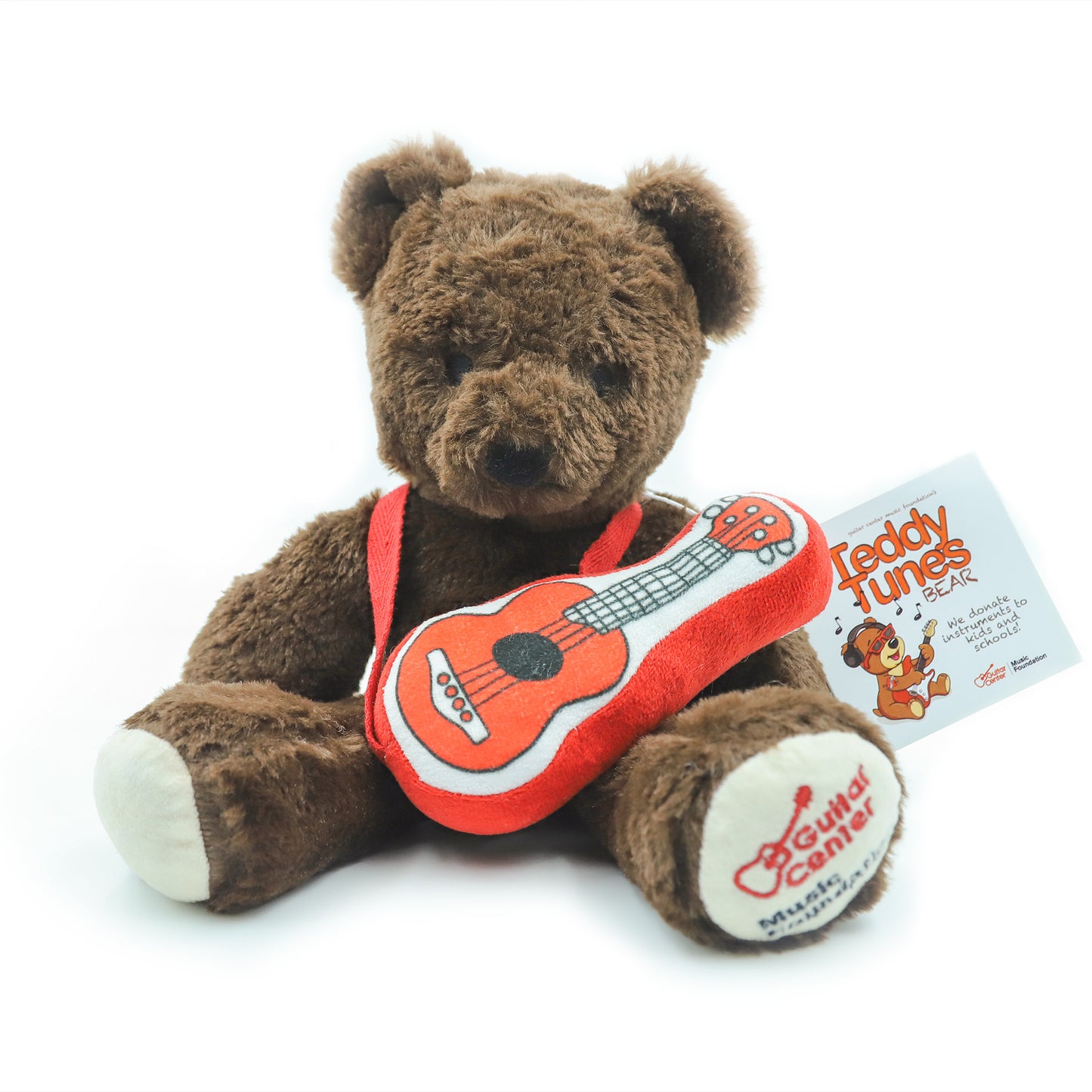 Chocolate Teddy Bear With Plush Guitar